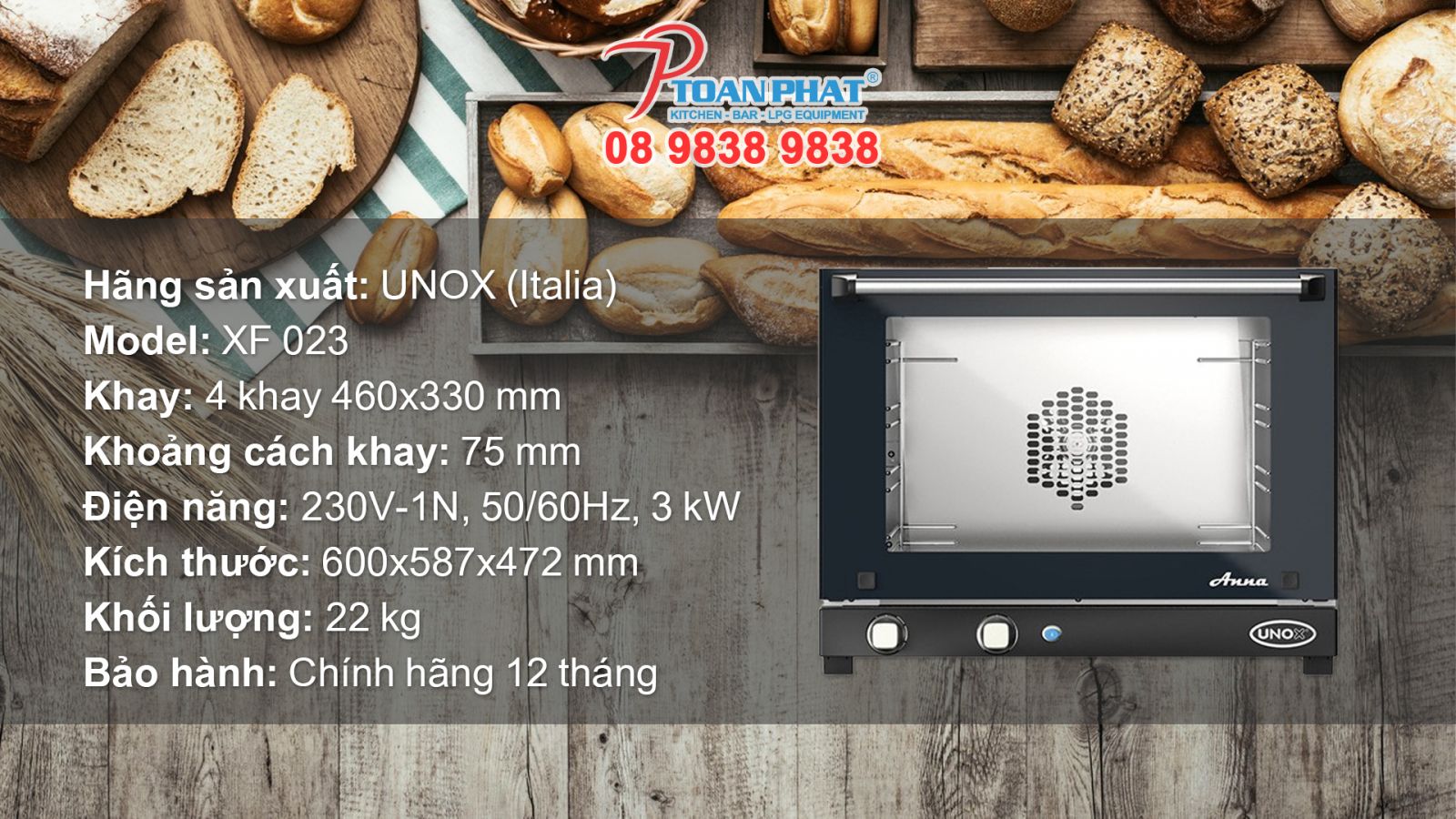 Lò nướng bánh công nghiệp UNOX LineMicro 4 khay